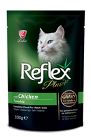 تصویر  پوچ Reflex Plus مخصوص گربه بالغ تهيه شده از گوشت مرغ - 100گرم