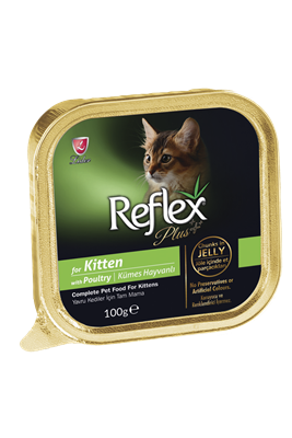 تصویر  ووم Reflex plus مدل Kitten تهیه شده از گوشت طیور مخصوص گربه های زیر یک سال - 100 گرم