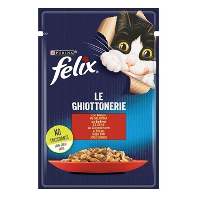 تصویر  پوچ Felix تهيه شده از گوشت گاو در ژله مخصوص گربه - 85گرم