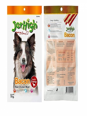 تصویر  تشويقي JerHigh مدل Bacon تهيه شده از مرغ مخصوص سگ - 60 گرم