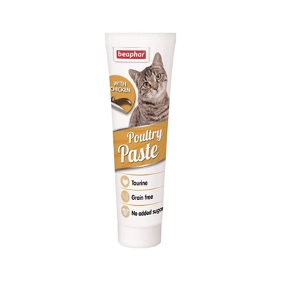 تصویر  خمیر تشویقی Beaphar مدل Poultry paste با طعم مرغ مخصوص گربه - 100 گرم