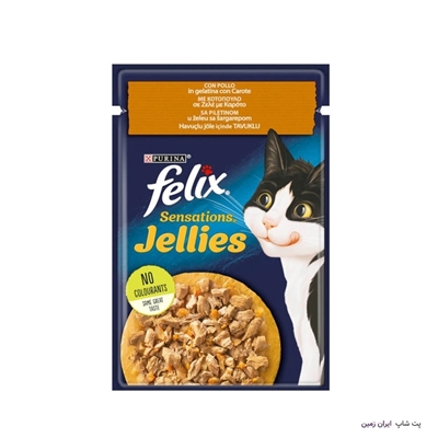 تصویر  پوچ Felix مدل Sensations تهيه شده از مرغ در ژله مخصوص گربه بالغ - 85گرم