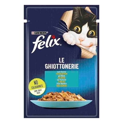 تصویر  پوچ Felix تهيه شده از ماهی تن در ژله مخصوص گربه بالغ - 85 گرم