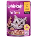 تصویر  پوچ گربه Whiskas مدل Tasty Mix تهيه شده از گوشت بره و بوقلمون در سس مخصوص گربه بالغ - 85 گرم
